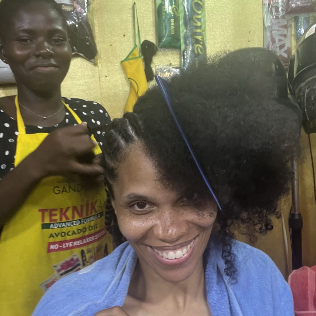 Hair braiding in Ghana