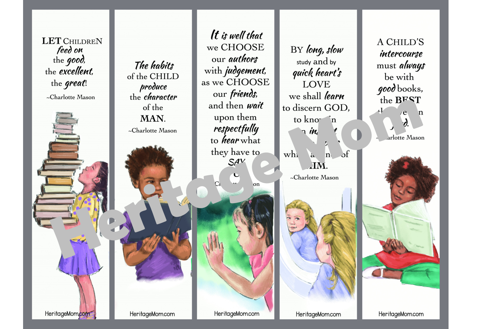 Thoughtful Charlotte Mason Bookmark Printable - Heritage Mom